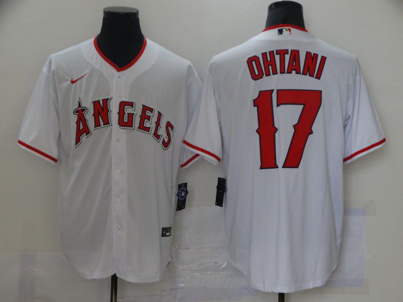 Men Los Angeles Angels 17 Ohtani White Game 2021 Nike MLB Jerseys